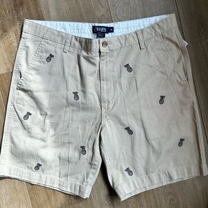 Chaps Men's Pineapple Embroidered Khaki Shorts